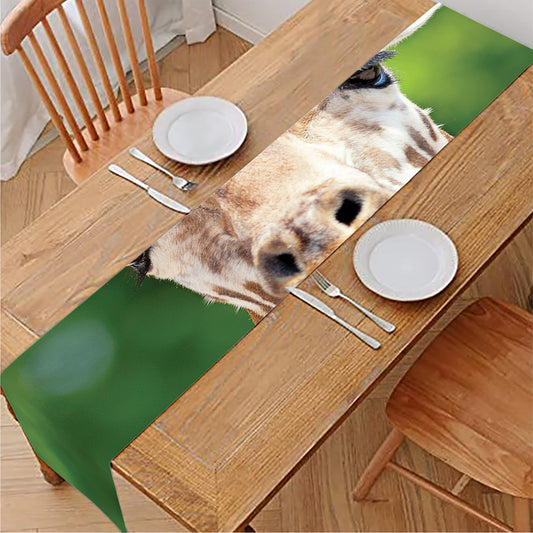 Smiley Face Giraffe Print Table Runner