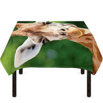 Smiley Face Giraffe Print Tablecloth