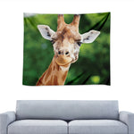 Smiley Face Giraffe Print Tapestry