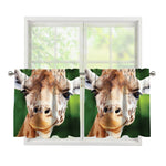 Smiley Face Giraffe Print Tier Curtains