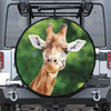 Smiley Face Giraffe Print Tire Cover