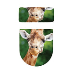 Smiley Face Giraffe Print Toilet Lid And Tank Cover Set
