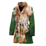 Smiley Face Giraffe Print Women's Bathrobe