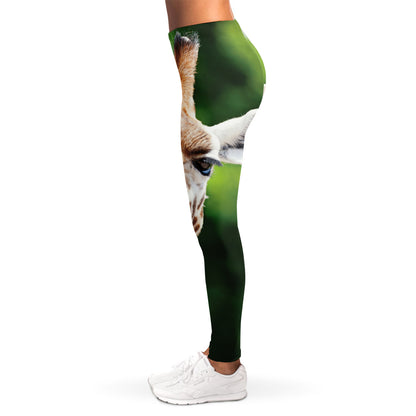 Smiley Face Giraffe Print Women's Leggings