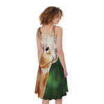 Smiley Face Giraffe Print Women's Sleeveless Dress