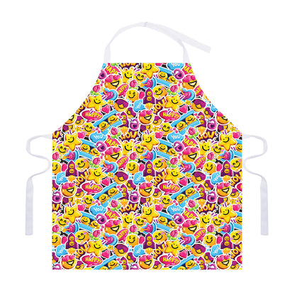 Smiley Faces Emoji Pattern Print Adjustable Apron