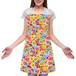 Smiley Faces Emoji Pattern Print Adjustable Apron
