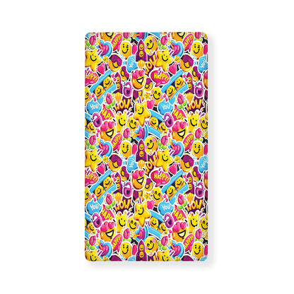 Smiley Faces Emoji Pattern Print Baby Crib Sheet