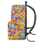 Smiley Faces Emoji Pattern Print Backpack