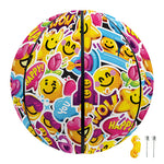 Smiley Faces Emoji Pattern Print Basketball