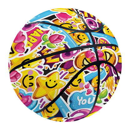 Smiley Faces Emoji Pattern Print Basketball