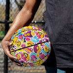 Smiley Faces Emoji Pattern Print Basketball