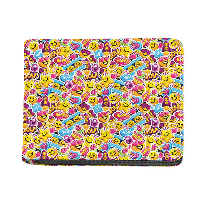 Smiley Faces Emoji Pattern Print Bifold Wallet