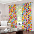 Smiley Faces Emoji Pattern Print Dimout Grommet Curtains