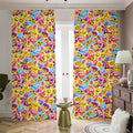 Smiley Faces Emoji Pattern Print Dimout Pencil Pleat Curtains