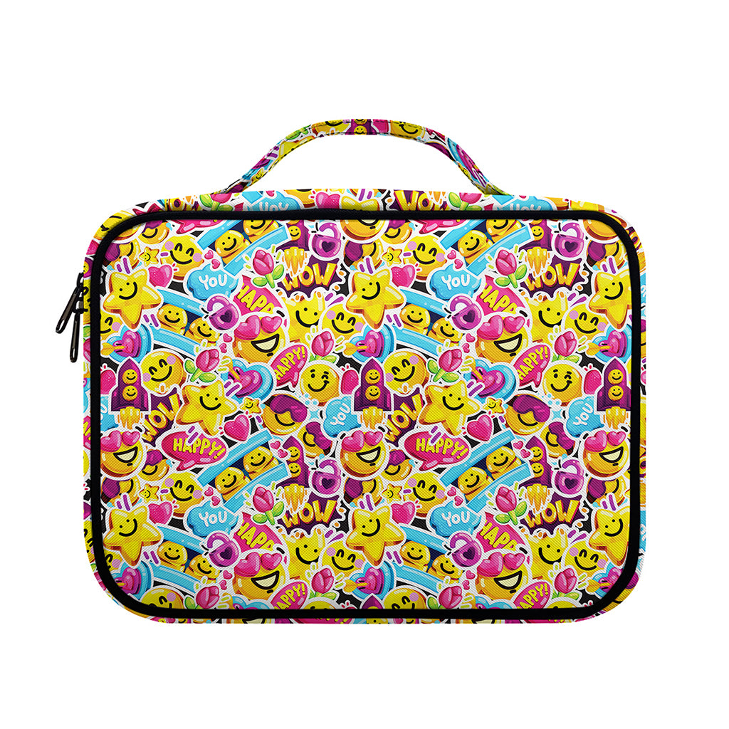 Smiley Faces Emoji Pattern Print Briefcase Bible Bag