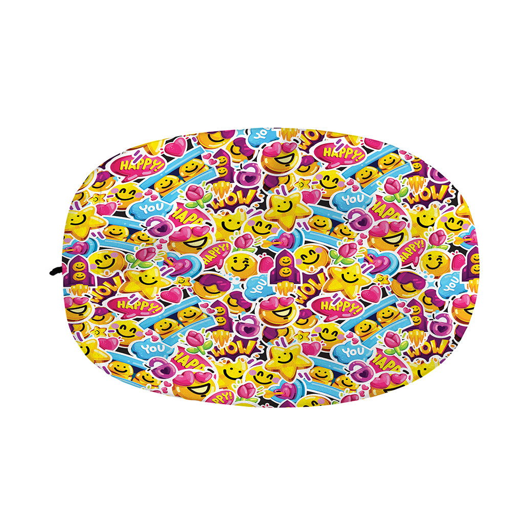 Smiley Faces Emoji Pattern Print Car Side Mirror Covers
