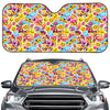 Smiley Faces Emoji Pattern Print Car Windshield Sun Shade