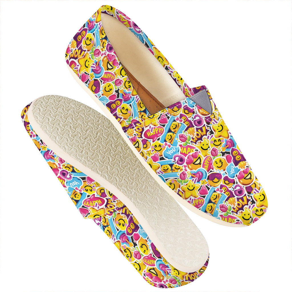 Smiley Faces Emoji Pattern Print Casual Shoes