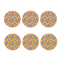 Smiley Faces Emoji Pattern Print Coaster Set