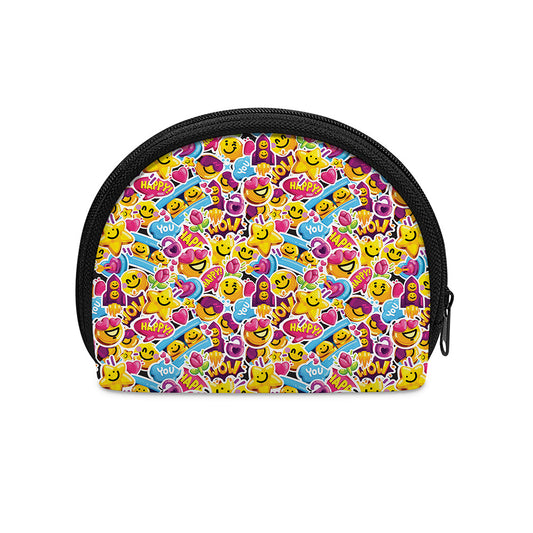 Smiley Faces Emoji Pattern Print Coin Purse