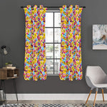 Smiley Faces Emoji Pattern Print Curtain