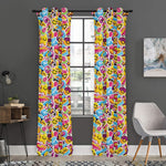 Smiley Faces Emoji Pattern Print Curtain