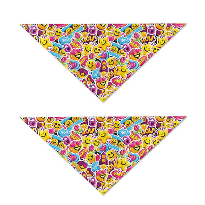 Smiley Faces Emoji Pattern Print Dog Bandana