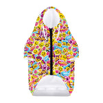 Smiley Faces Emoji Pattern Print Dog Zip Up Hoodie