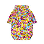 Smiley Faces Emoji Pattern Print Dog Zip Up Hoodie