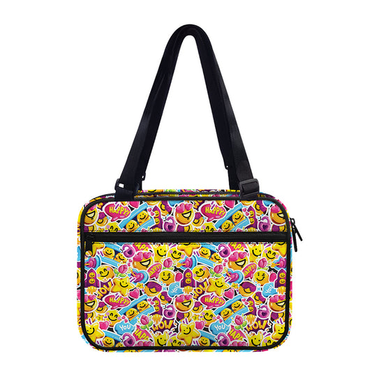 Smiley Faces Emoji Pattern Print Double Strap Bible Bag