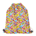 Smiley Faces Emoji Pattern Print Drawstring Bag