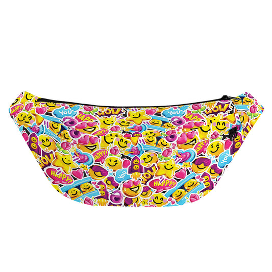 Smiley Faces Emoji Pattern Print Fanny Pack