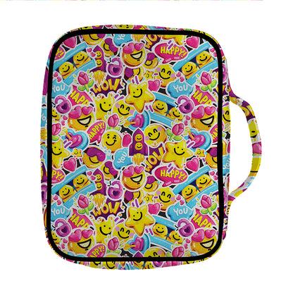 Smiley Faces Emoji Pattern Print Front Pocket Bible Bag