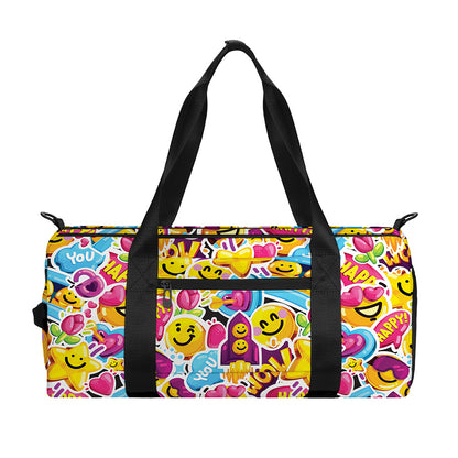 Smiley Faces Emoji Pattern Print Gym Bag