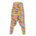Smiley Faces Emoji Pattern Print Hammer Pants