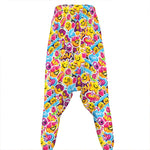 Smiley Faces Emoji Pattern Print Hammer Pants