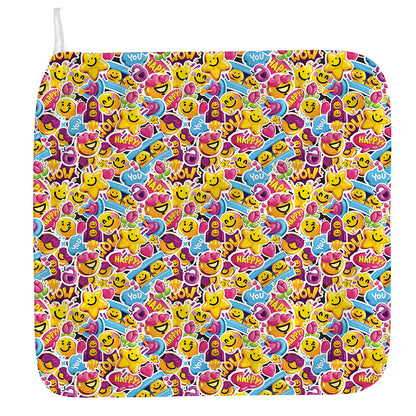 Smiley Faces Emoji Pattern Print Hand Towel
