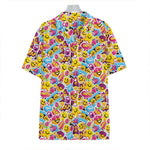 Smiley Faces Emoji Pattern Print Hawaiian Shirt