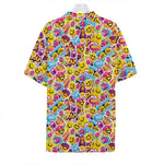 Smiley Faces Emoji Pattern Print Hawaiian Shirt