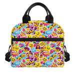 Smiley Faces Emoji Pattern Print Insulated Lunch Bag
