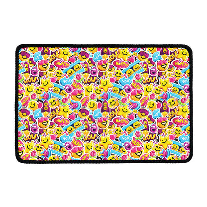 Smiley Faces Emoji Pattern Print Kitchen Mat