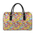 Smiley Faces Emoji Pattern Print Leather Duffel Bag