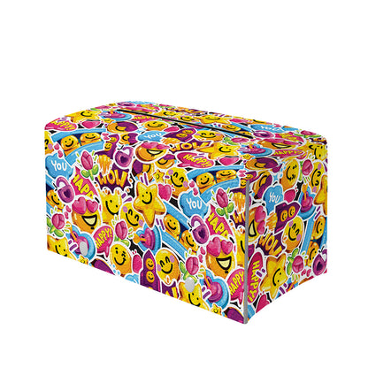 Smiley Faces Emoji Pattern Print Leather Tissue Box Cover
