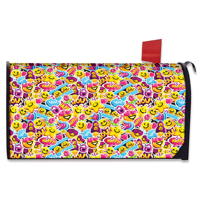 Smiley Faces Emoji Pattern Print Mailbox Cover