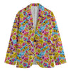 Smiley Faces Emoji Pattern Print Men's Blazer