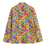 Smiley Faces Emoji Pattern Print Men's Blazer