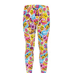 Smiley Faces Emoji Pattern Print Men's leggings