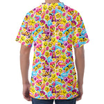Smiley Faces Emoji Pattern Print Men's Velvet T-Shirt