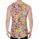 Smiley Faces Emoji Pattern Print Men's Velvet Tank Top